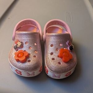 Crocs Minnie Mouse Pink Glitter Sz 8
